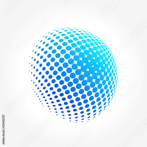 Creative abstract, vibrant and colorful icon Sphere Globe