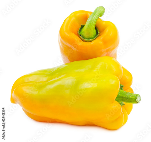 Tela Big yellow sweet bell peppers isolated