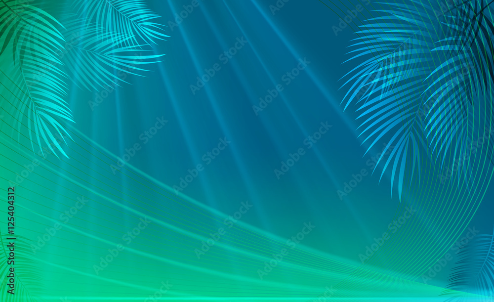 Palm Leaf Vector Background Illustration Palm Leaf Vector Background Illustration