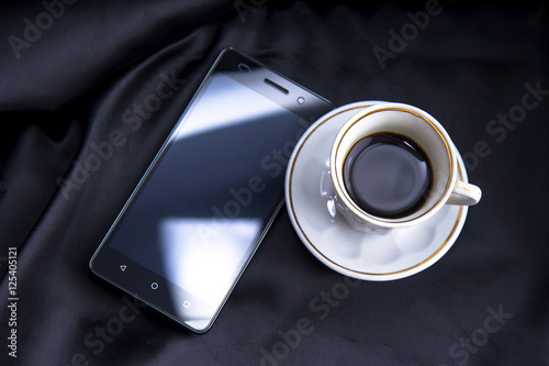 Breakfast coffee smartphone