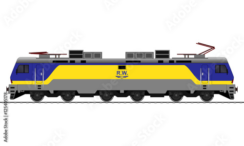 Electrical Locomotive. Railway train. vector