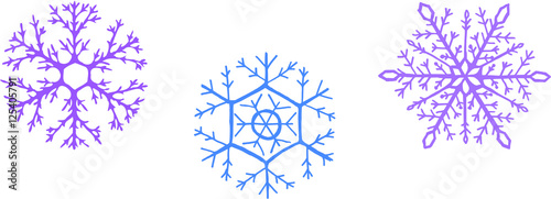 Three detailed Snowflakes with 2 layers for different colors