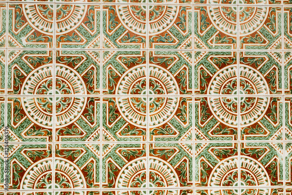 Portuguese tiles in a pattern azulejos