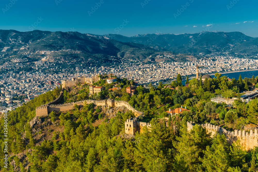 Panoramic view on Alanya city