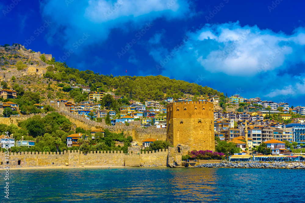 View on Old Red Tower in Alanya
