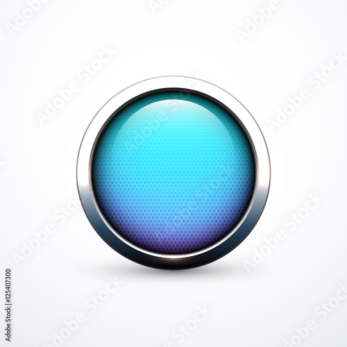Vector blue round button photo