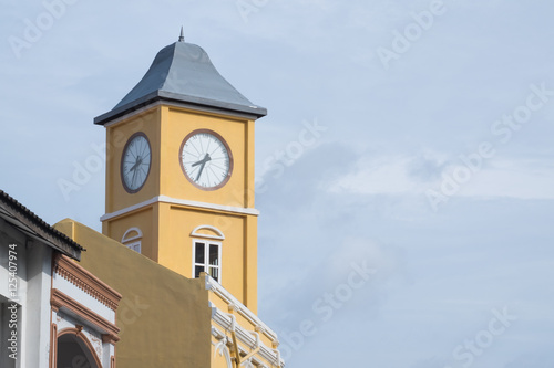 Obraz na płótnie The old police station clock tower in Phuket, Thailand w salonie