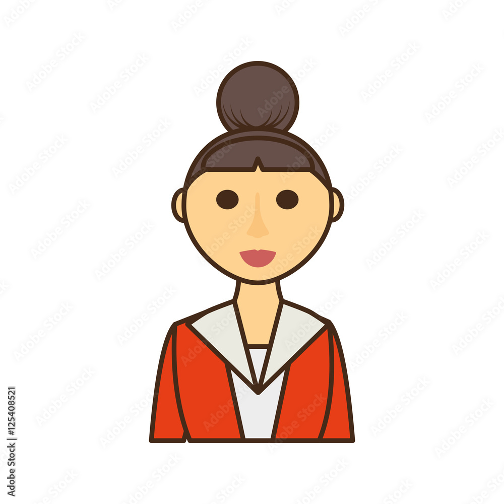 businesswoman avatar elegant isolated icon