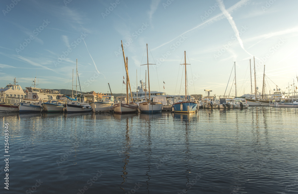 Yachts in Saint-Tropez bay