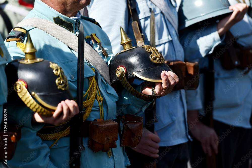 Naklejka premium Historical military reenactment