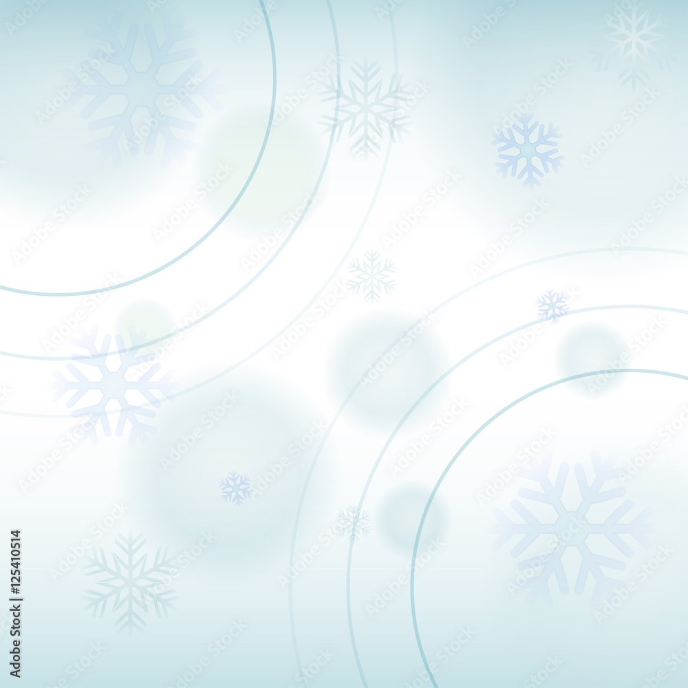abstract winter light blue background with snowflakes, vector