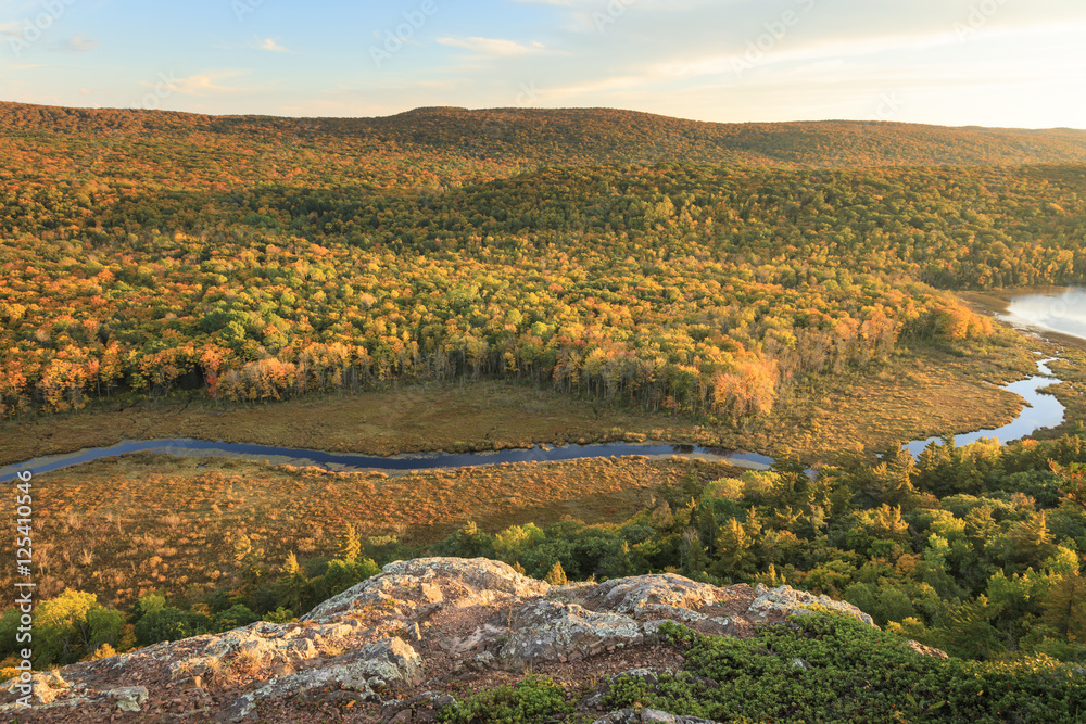 Carp River Valley at the Porcupine Mountains in Upper Michigan