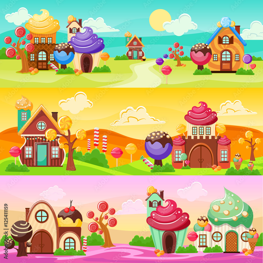 Sweets Landscape Banners Set Sweets Landscape Banners Set