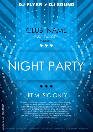 Vertical blue music background with lines, mosaic and place for text.
