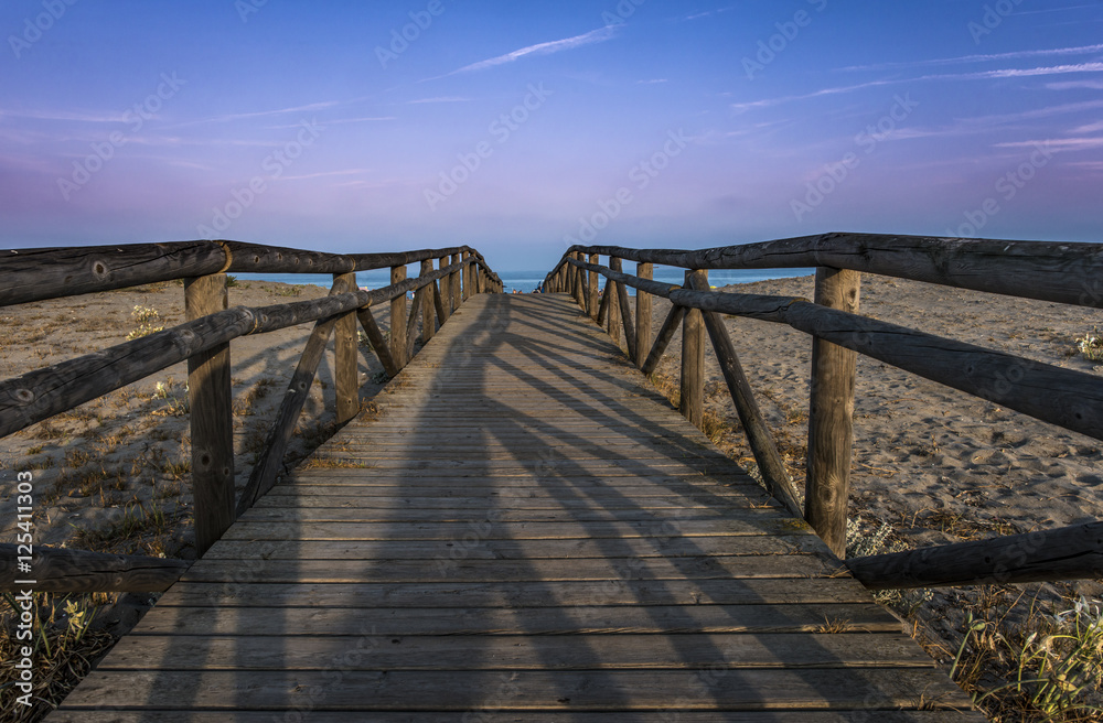 Wooden path to the beach