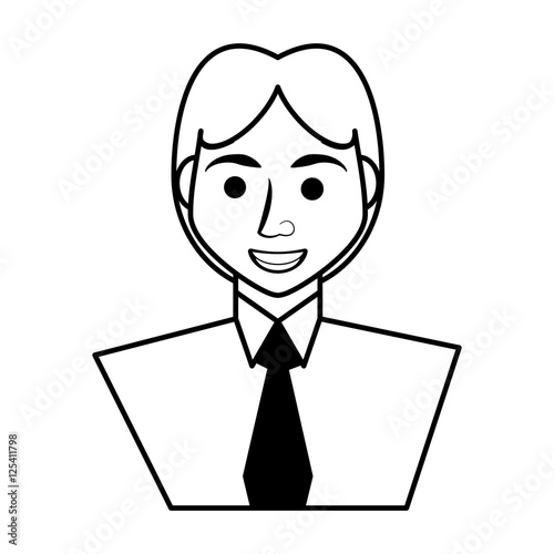 businessman avatar elegant islated icon vector illustration design