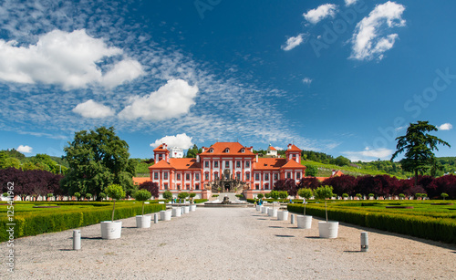 Far view to Troja Palace, Prague, Czech Republic
