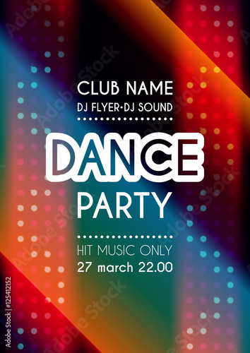 Vertical dance party colorful background with mosaic and place for text.  