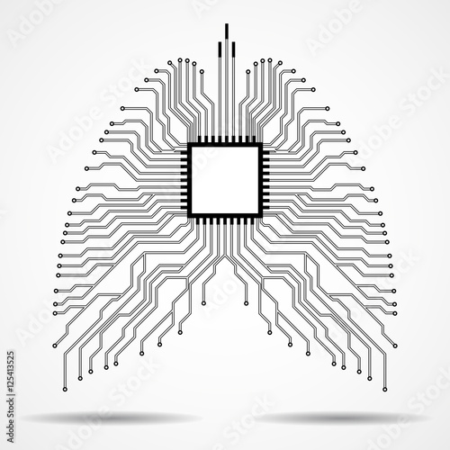 Abstract human lung, technology background, vector illustration eps 10