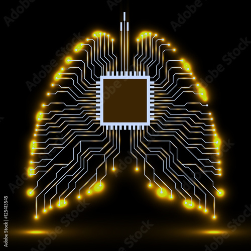 Abstract human lung, technology background, vector illustration eps 10