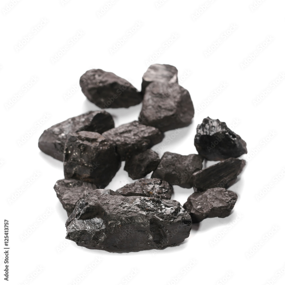 pile black coal isolated on white background pile black coal isolated on white background
