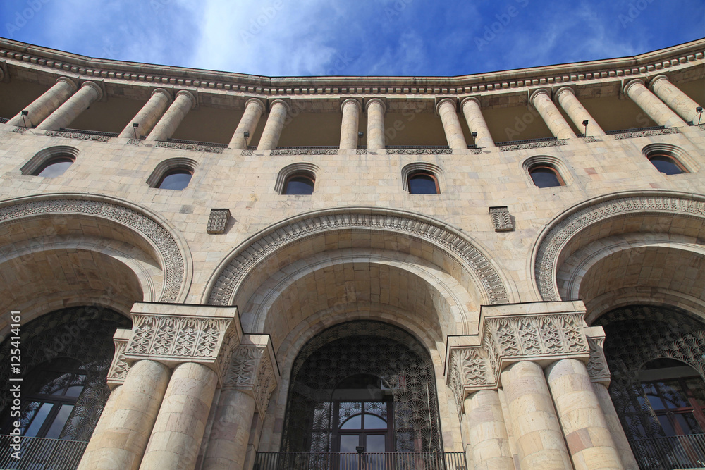historic building with architectural details, Yerevan, Armenia