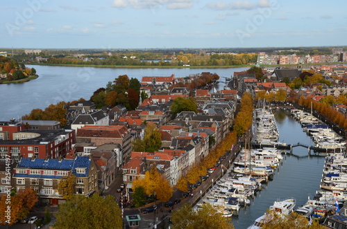 Fototapeta Naklejka Na Ścianę i Meble -  Aerial photo view of the city Dordrecht, Netherlands