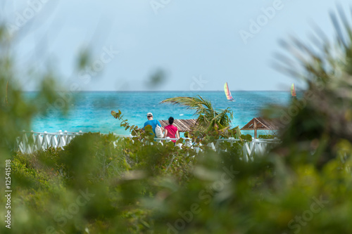 Photography Tourists going to beach in Cayo Santa Maria, Cuba
