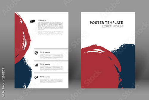 poster design template with grunge circles and splatter effect