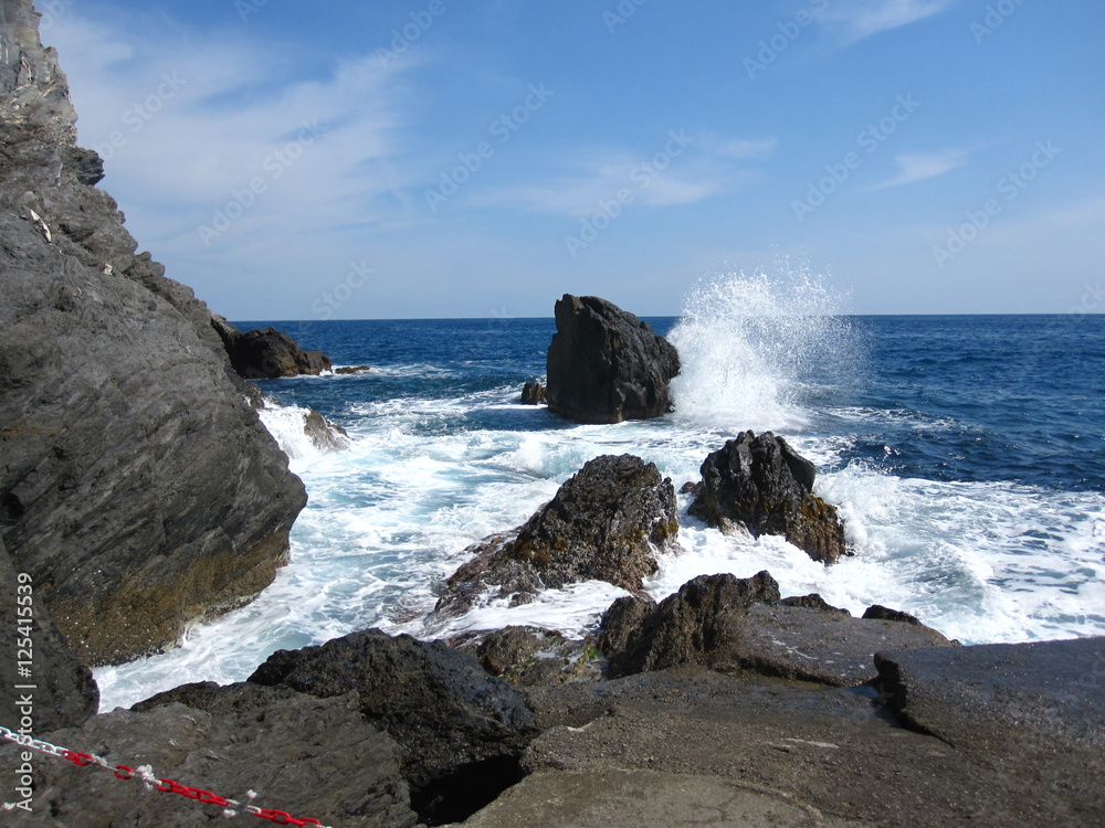 Fototapeta premium Cinque Terre Mediterranean Ligurian Sea