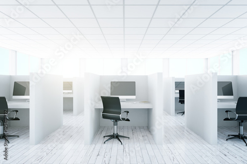 Light coworking office interior