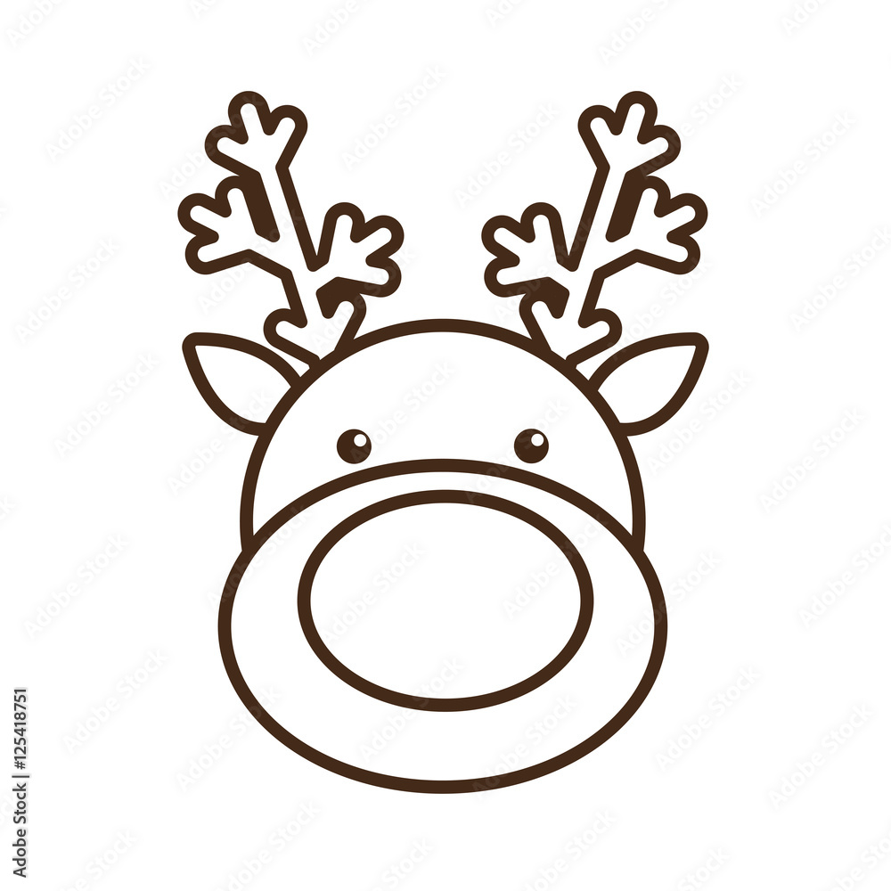 christmas reindeer character isolated icon vector illustration design christmas reindeer character isolated icon vector illustration design