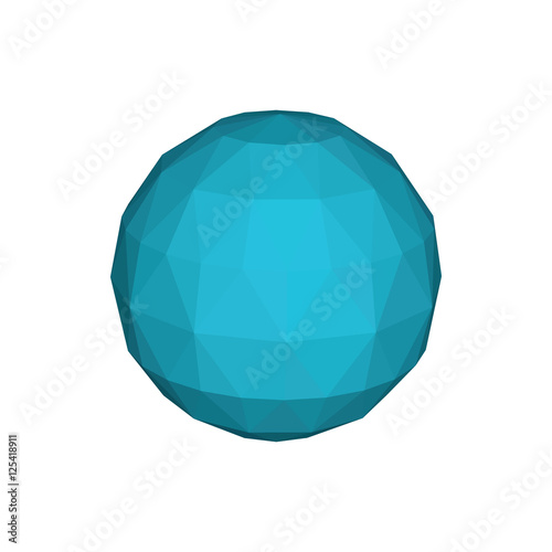 Polygonal sphere. Isolated on white background. 3d Vector illustration.