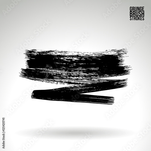 Brushstroke and texture. Vector design. Underline and border.