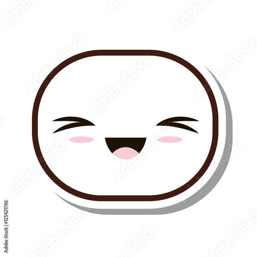 kawaii face emogy isolated icon vector illustration design