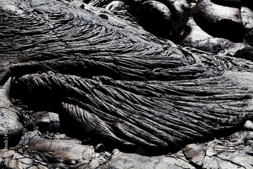 Old Cooled Black Lava Flows Big Island Hawaii