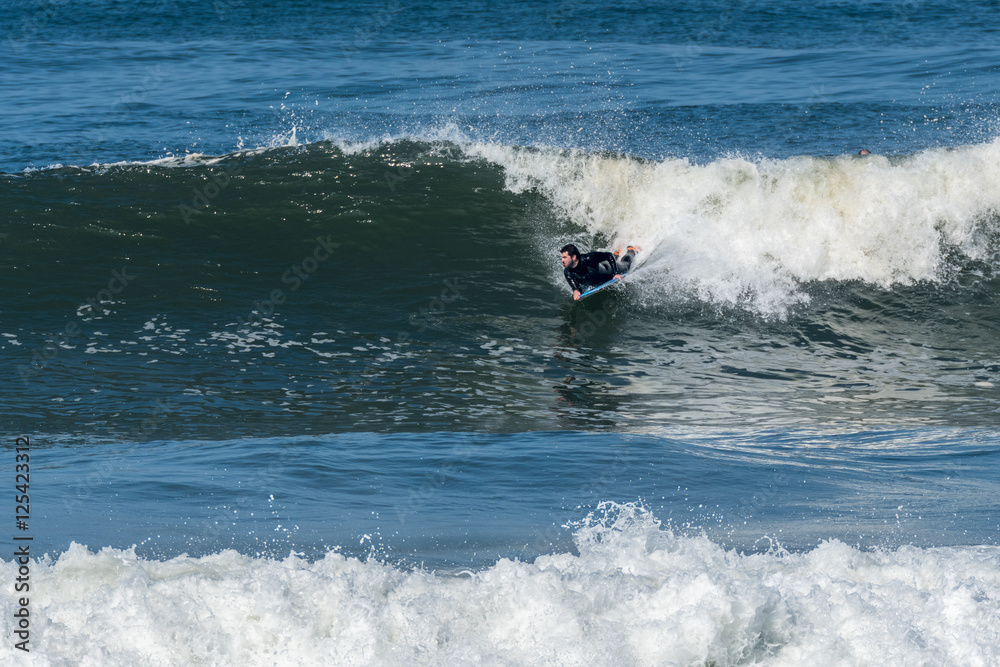 Bodyboarder in action