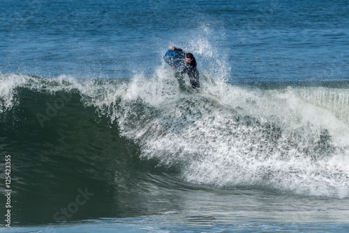 Bodyboarder in action