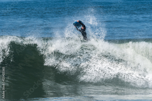 Bodyboarder in action