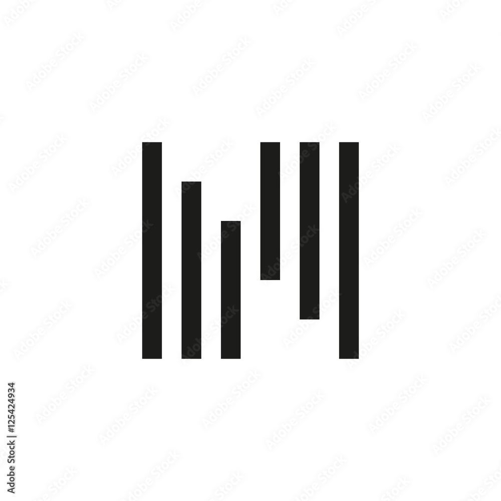 Unusual geometric letter N. Architecture vector logo. Isolated monogram.
