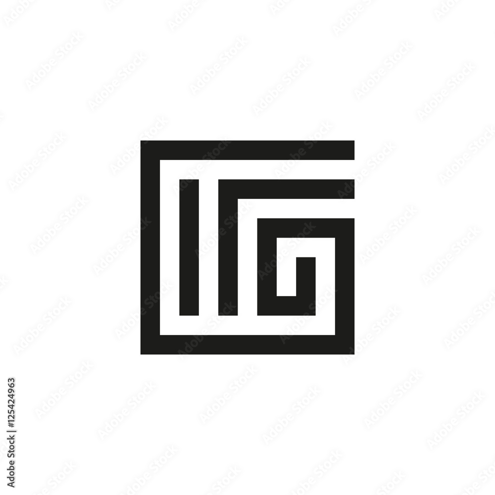 Unusual geometric letter G. Architecture vector logo. Isolated monogram.