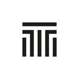Unusual geometric letter T. Architecture vector logo. Isolated monogram.