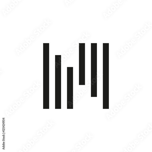 Unusual geometric letter N. Architecture vector logo. Isolated monogram.