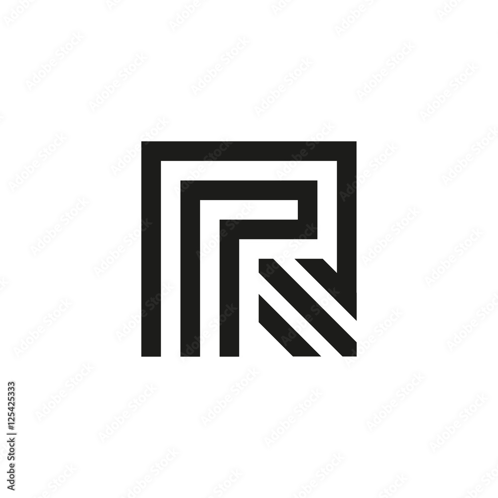 Unusual geometric letter R. Architecture vector logo. Isolated monogram. Unusual geometric letter R. Architecture vector logo. Isolated monogram.