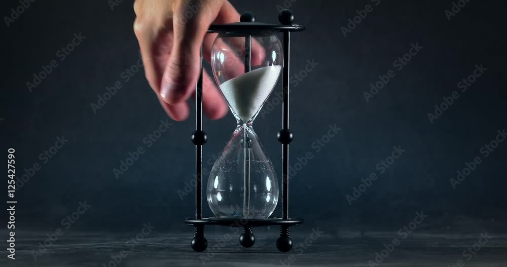 Hourglass with white sand