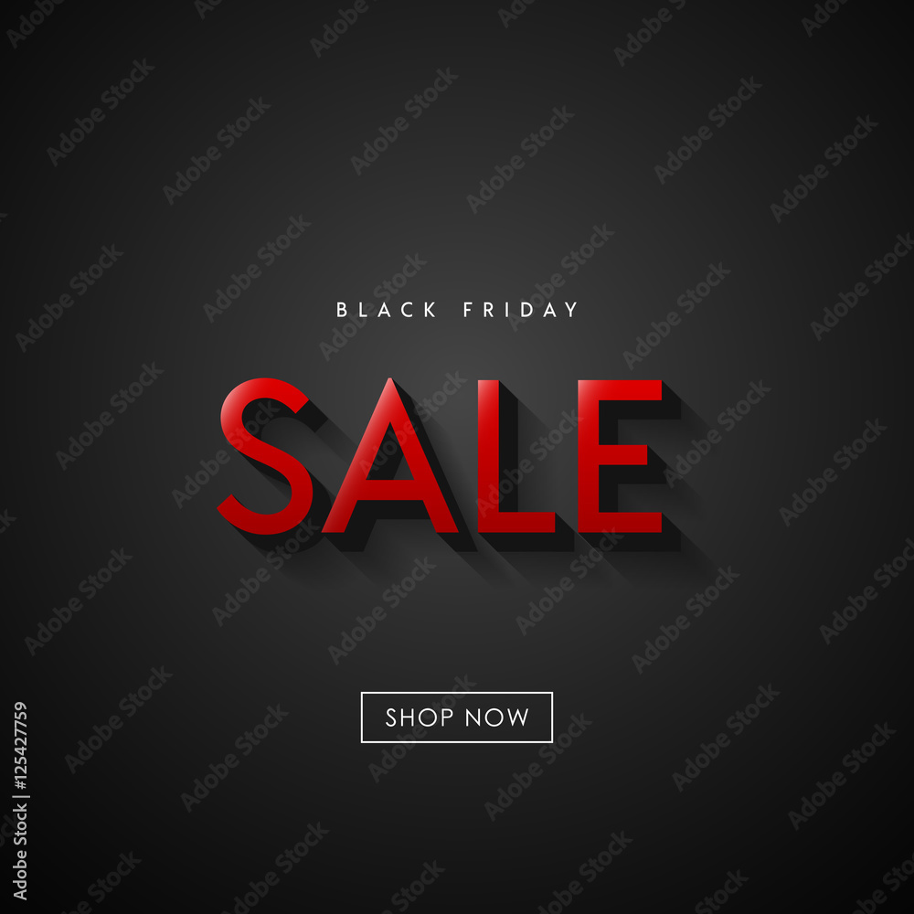 Black Friday Sale illustration for social media banner, ad, newsletter, poster, flyer, website. Typographic vector design.
