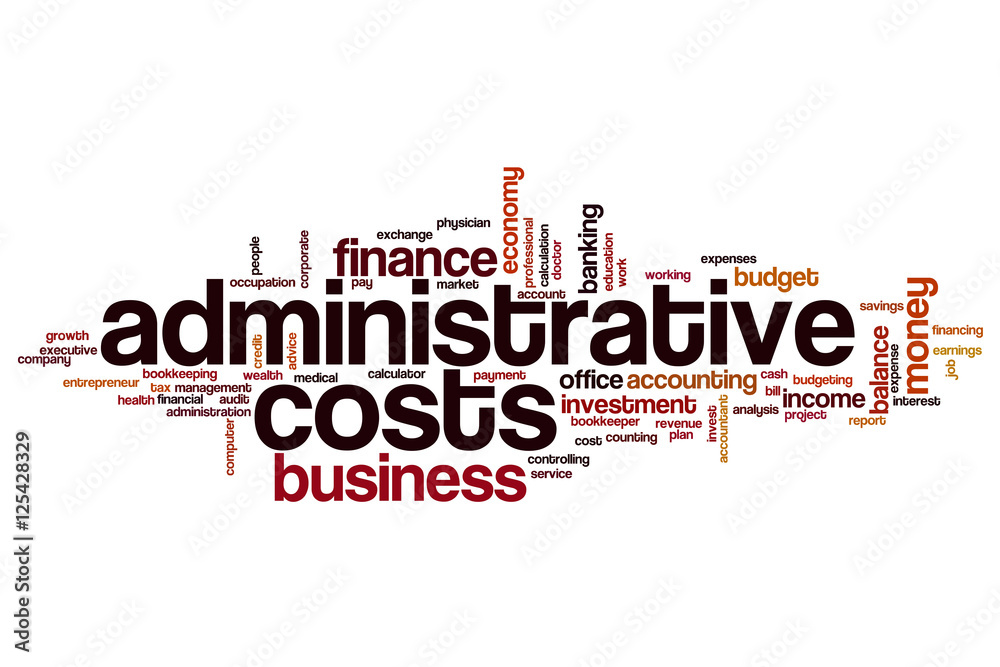 Administrative costs word cloud