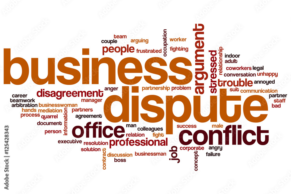 Business dispute word cloud