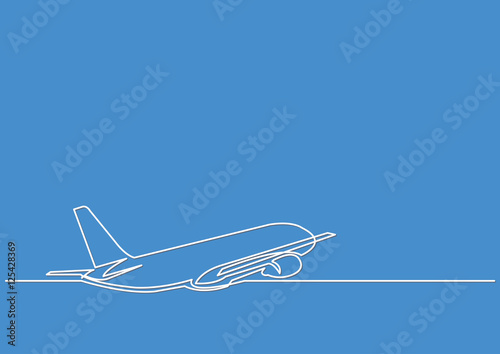 continuous line drawing of jet plane