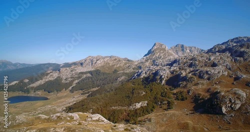 Aerial, Mountainous And Stony Landscape At Kuck Mountains, Montenegro - Graded and stabilized version..Watch also for the native material, straight out of the camera. photo